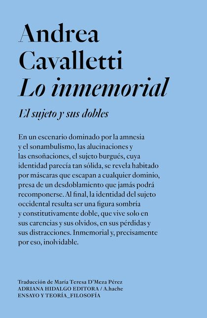 Lo inmemorial. El sujeto y sus...