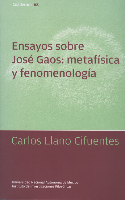 Ensayos sobre José Gaos: metaf...